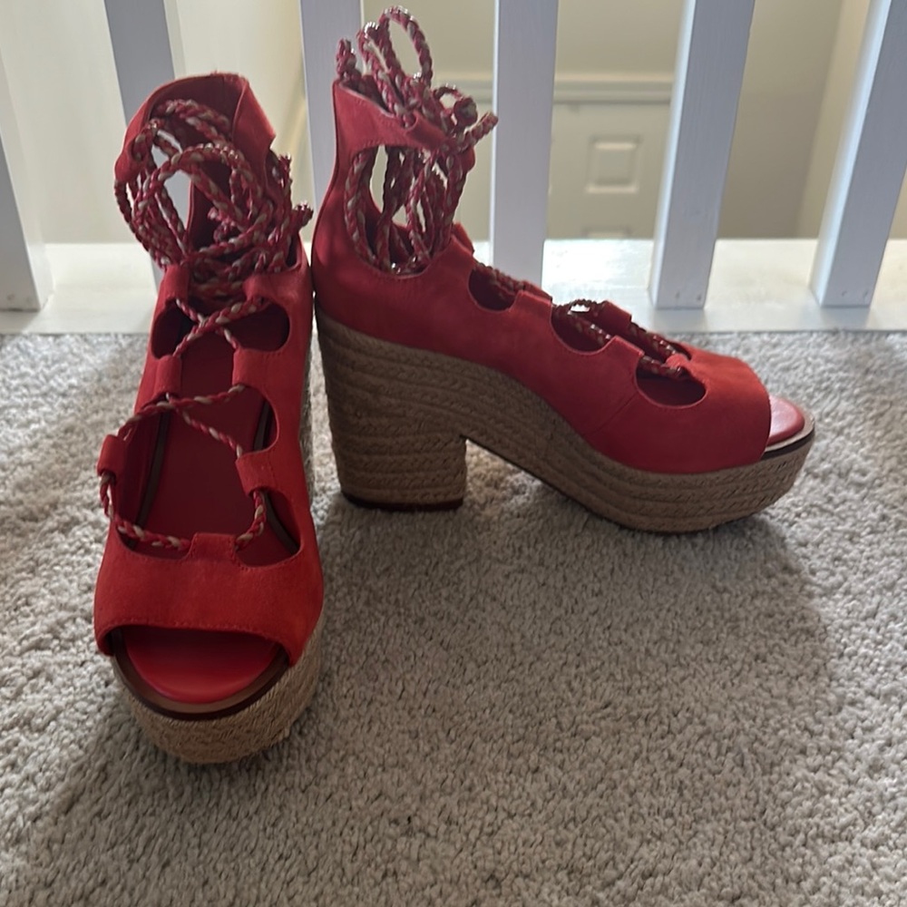 Tory Burch Red Platform Sandals